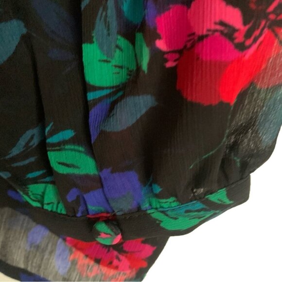 J.Crew Smocked Neck Floral Long Sleeve Blouse - Picture 6 of 8